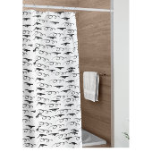 Noir et blanc Abstrait Lignes Douche rideau