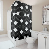 Noir et blanc Abstrait rideau de douche Style 2 (En situation)