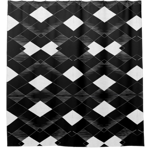 Noir et blanc Abstrait rideau de douche Style 2 (Devant)