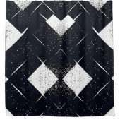 Noir et blanc Abstrait rideau de douche Style 3 (Devant)