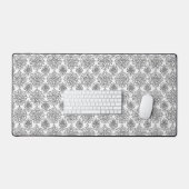 Noir et Blanc Art Mum Flower Desk Mat (Clavier et souris)