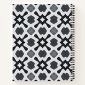 Noir et blanc avec Carnet spiral à rayures rouges (Dos)
