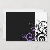 Noir et blanc avec invitation de mariage à spirale (Dos)