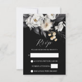 Noir et blanc boho mariage rsvp (Devant)