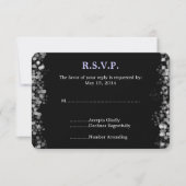 Noir et Blanc Bokeh Wedding RSVP (Devant)