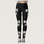 Noir et blanc Breathe It Out Leggings (Devant)