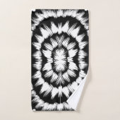 Noir et blanc brossé  (Serviette à main)