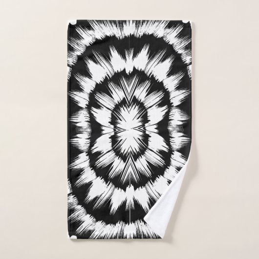 Noir et blanc brossé (Serviette à main)