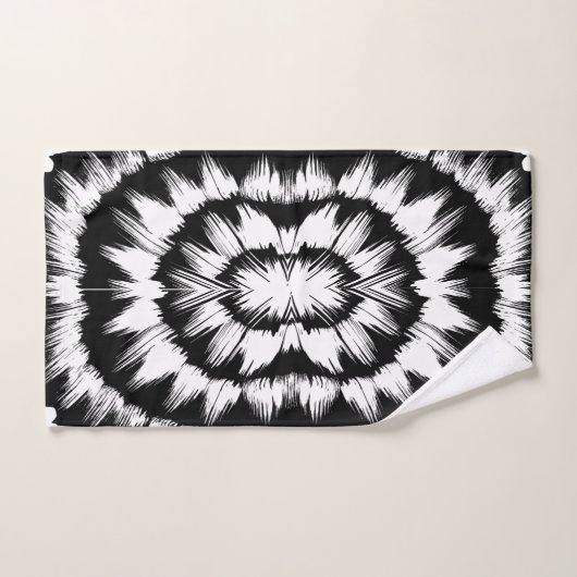 Noir et blanc brossé (Serviette à main)