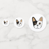 Noir et blanc Bulldog Face Table Confetti (Devant)