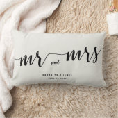 Noir Et Blanc Calligraphie Lumbar Mariage Coussins (Couverture)
