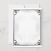 Noir et blanc Carte de remerciements plat rustique (Dos)