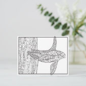 Noir et blanc - Carte postale Orca Coloration (Debout devant)