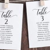 Noir et blanc, Cartes de plan de siège avec nom d'