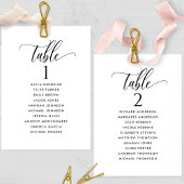 Noir et blanc, Cartes de plan de siège avec nom d'