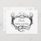 noir et blanc Chic Business Merci Cartes (Devant / Derrière)