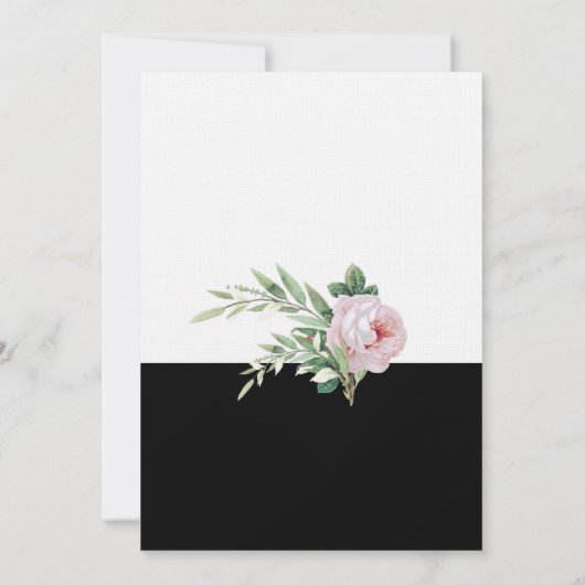 Noir et blanc classique Faire-part de mariage de 5 (Dos)