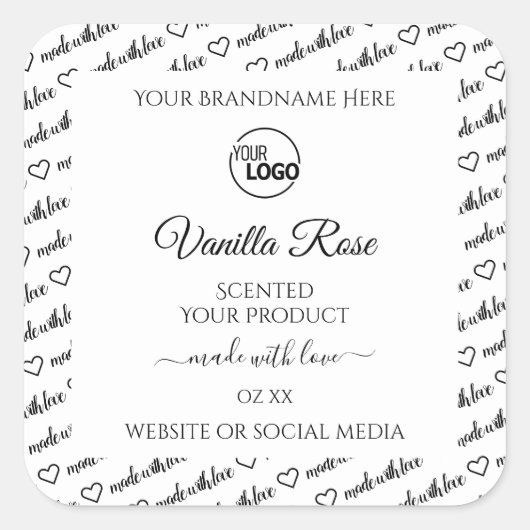 Noir et blanc Cloud Étiquette de produit avec logo (Devant)