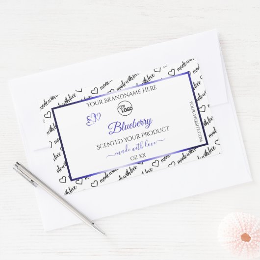 Noir et blanc Cloud Étiquette de produit Logo bleu (Enveloppe)