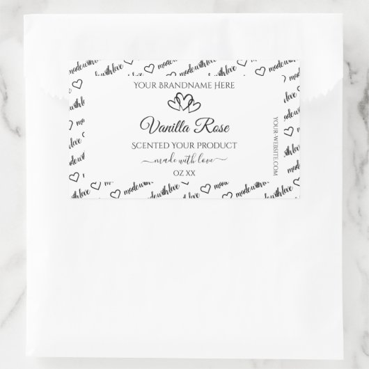 Noir et blanc Cloud Produit Coeurs Étiquette (Sac)