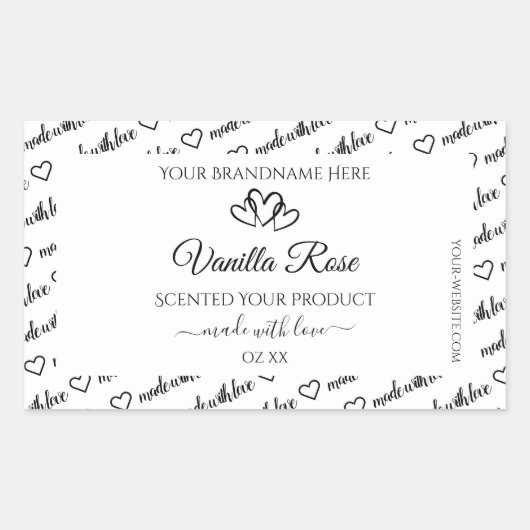 Noir et blanc Cloud Produit Coeurs Étiquette (Devant)