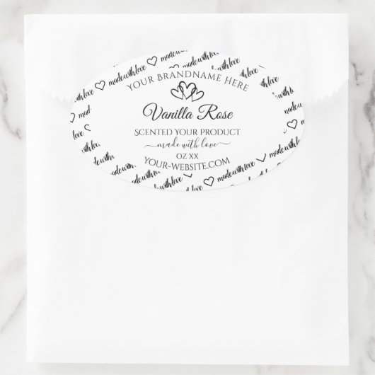 Noir et blanc Cloud Produit Coeurs Étiquette (Sac)