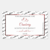 Noir et blanc Cloud Produit Étiquette Coeur rouge (Devant)