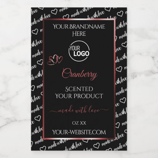 Noir et blanc Cloud Rouge Produit Logo Étiquette (Étiquettes simples)