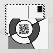 noir et blanc code QR carte postale (Devant / Derrière)