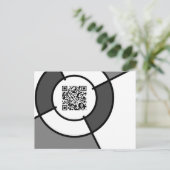 noir et blanc code QR carte postale (Debout devant)