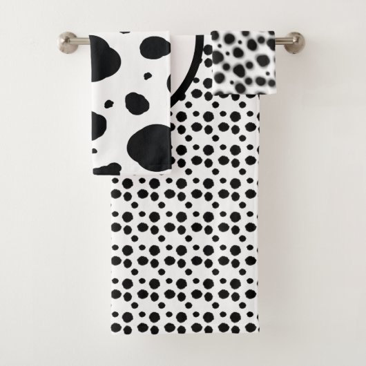 noir et blanc dalmate mignon points monogramme (En situation)