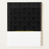 Noir et blanc damas or Accent Carnet (Dos)