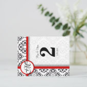 Noir et blanc Damas rouge Numéro de table (Debout devant)