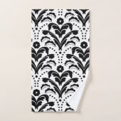 Noir et blanc Damask des années 1930 (Serviette à main)