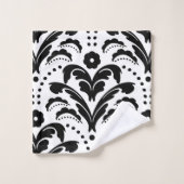 Noir et blanc Damask des années 1930 (Gant de toilette)
