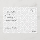 "noir et blanc" damask ThankYou Cartes (Dos)
