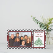 Noir et blanc Damask vert Damask Tree Cartes photo (Debout devant)