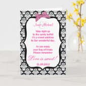 Noir et blanc damassé L'amour est douce carte Poem (Fleur jaune)