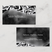 Noir et blanc de carte de visite d'artiste (Devant / Derrière)