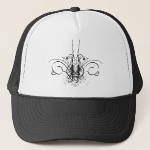 Noir et blanc de fantaisie de casquette de camion