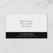 Noir et blanc de monogramme de carte de visite de (Dos)