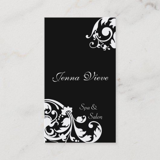 Noir et blanc de monogramme de carte de visite de (Devant)