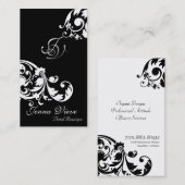Noir et blanc de monogramme de carte d'entreprise (Devant / Derrière)