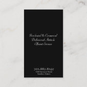 Noir et blanc de monogramme de carte d'entreprise (Dos)