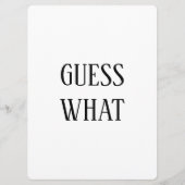 Noir et blanc Devinez quelle Faire-part de grosses (Devant)