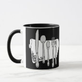 Noir et blanc Dinnerware sur Mug de café noir (Gauche)