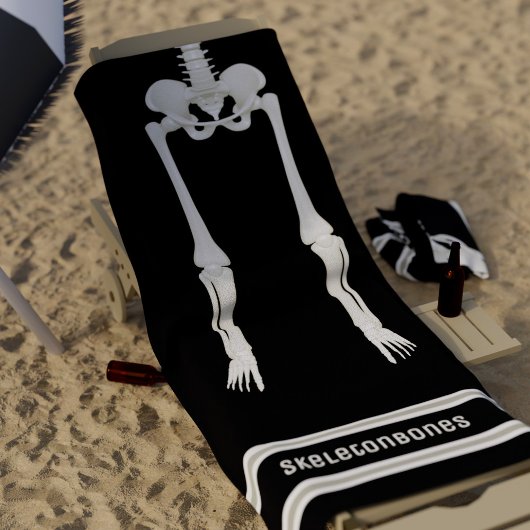 Noir et blanc Drôle Skeleton Legs Beach Serviette