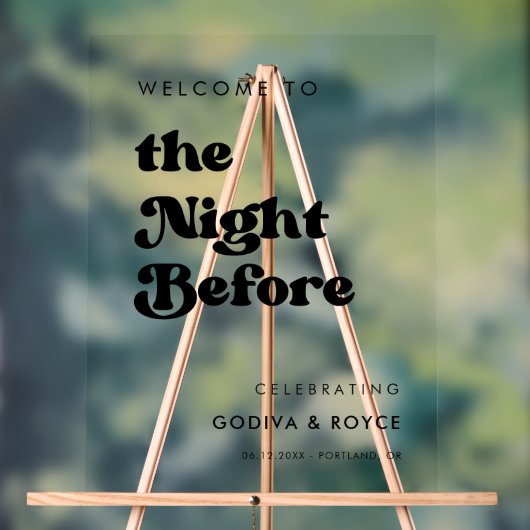 Noir et blanc élégant La nuit avant l'accueil (Neutre)