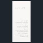Noir et blanc Elegant Minimal Mariage Drink Menu<br><div class="desc">Le design présente une police manuscrite et un design moderne minimaliste. Conçu pour coordonner avec pour la collection de Faire-part de mariage "SERENA". Pour modifier les détails, cliquez sur "Personnaliser". Pour déplacer le texte ou modifier la taille, la police ou la couleur, cliquez sur "Cliquez pour customiser plus loin". Voir...</div>