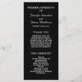 Noir et blanc Élégant programme de mariage (Devant)